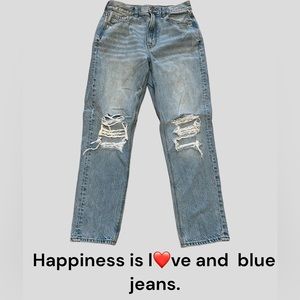 Women’s American Eagle Non-Stretch Hi Waist Mom Straight Leg Jean Size 6